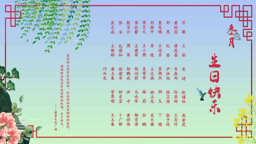 【生日祝福】恭祝3月生日的員工生日快樂！