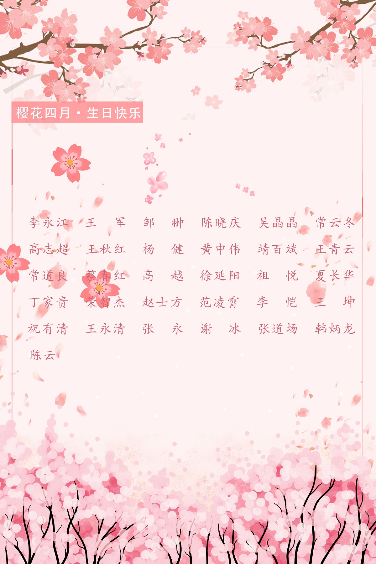 【生日祝?！抗ё?4月生日的員工生日快樂！