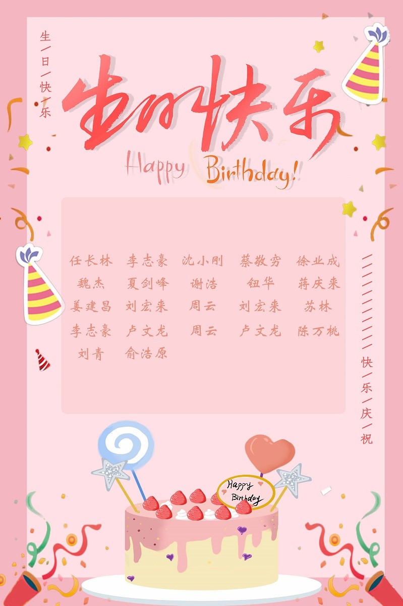 【生日祝?！抗ё?8月生日的員工生日快樂！