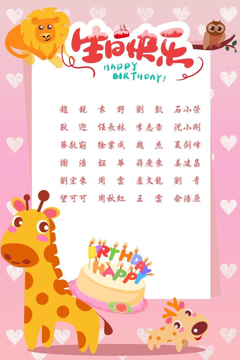 【生日祝?！抗ё?8月生日的員工生日快樂！